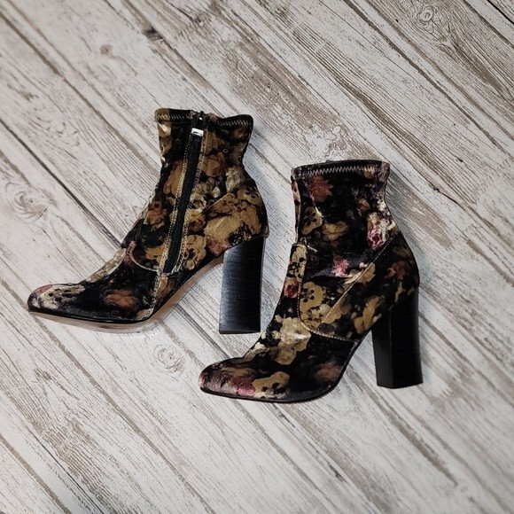 Report Floral Velour Liria stacked heel Size 7.5 - Picture 3 of 11